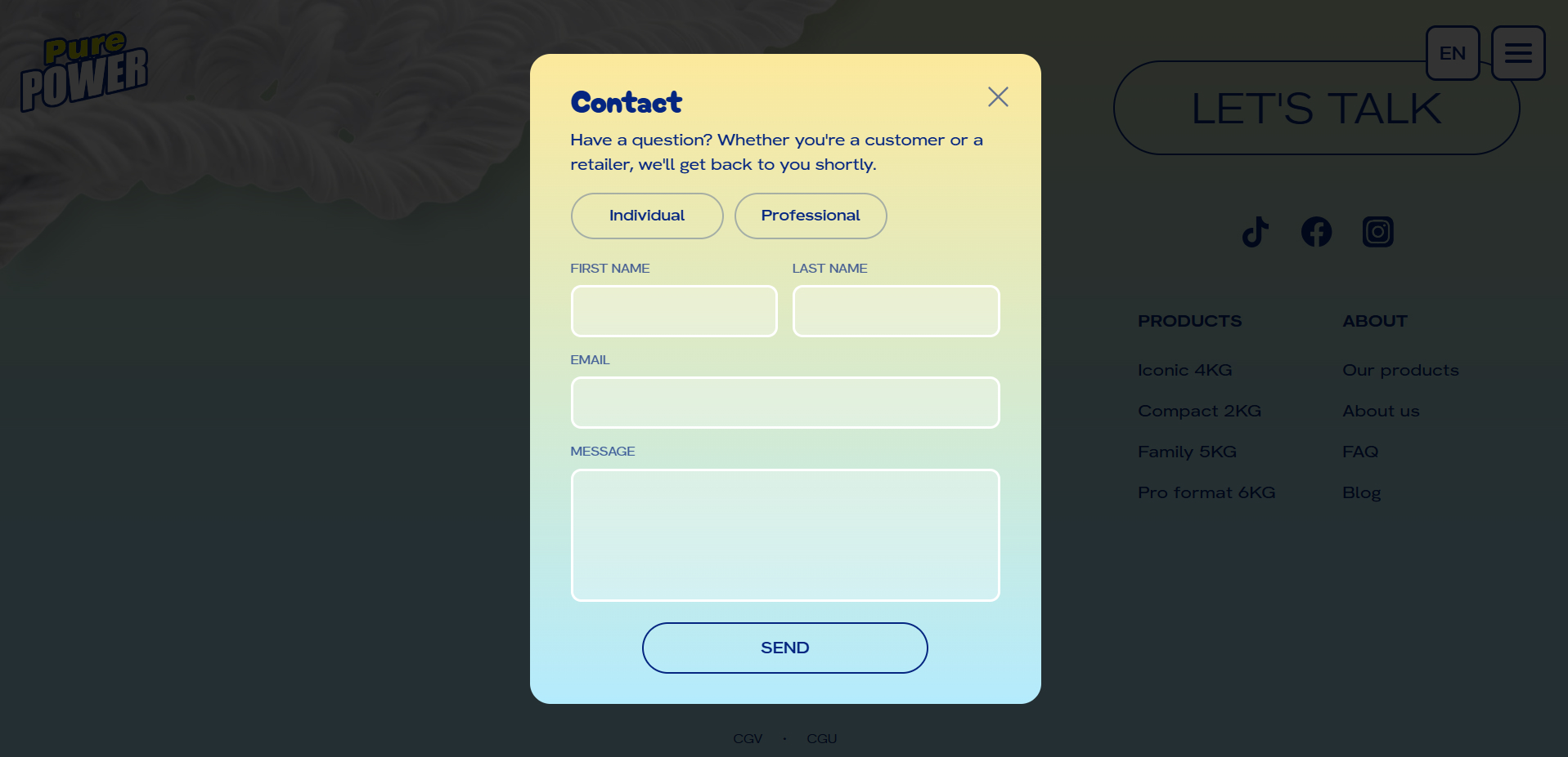 Pure power contact form
