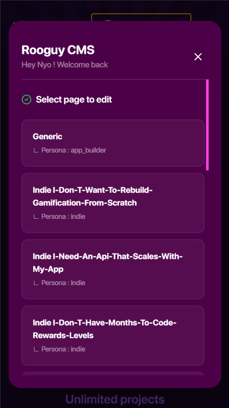 Rooguy landing page after redesign