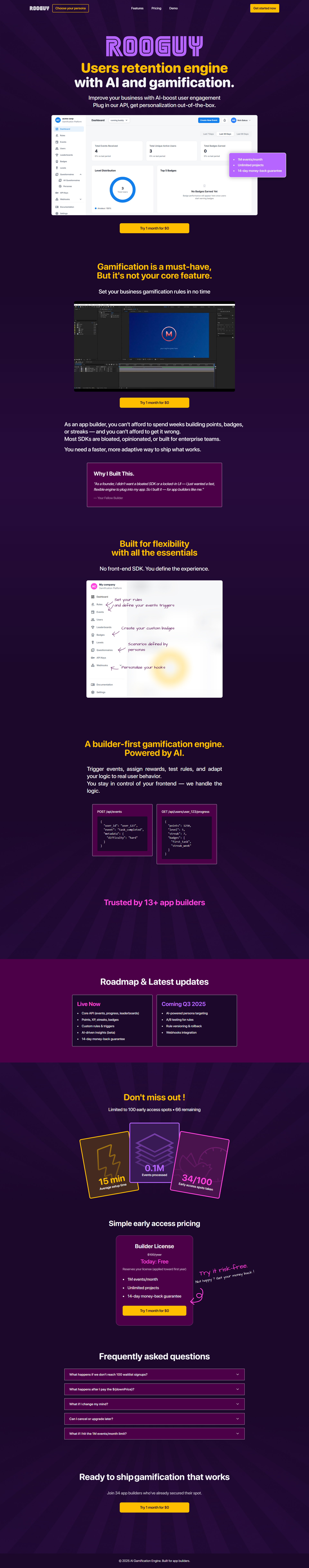Rooguy landing page after redesign